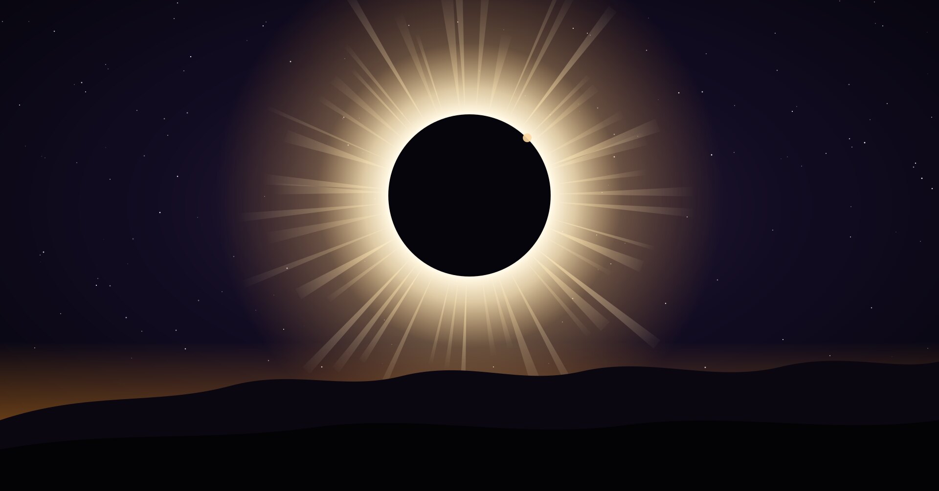 Eclipse 2027 en Marruecos: ilustración del eclipse total de sol con la corona solar