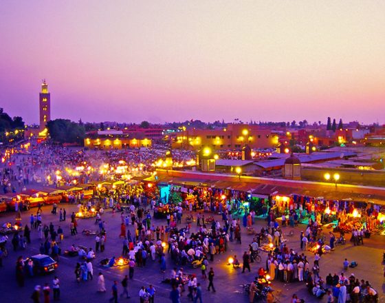 A square in Marrakech, Morocco