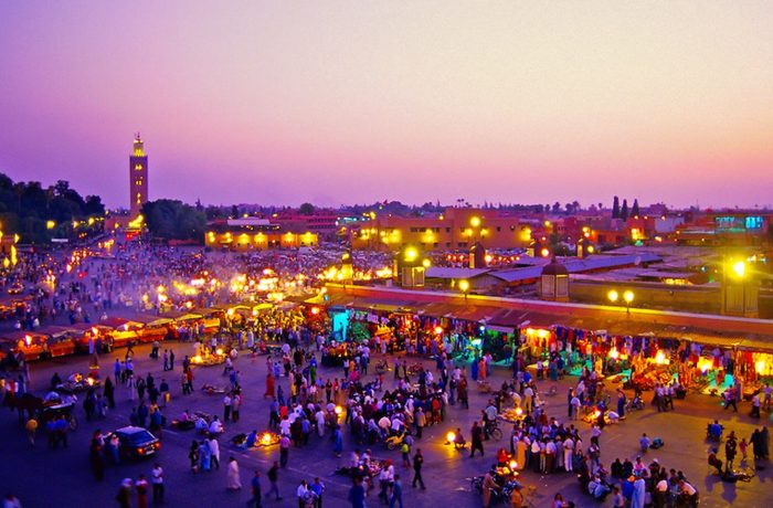 A square in Marrakech, Morocco