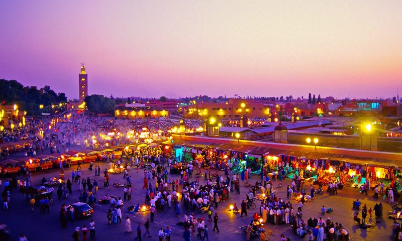 A square in Marrakech, Morocco