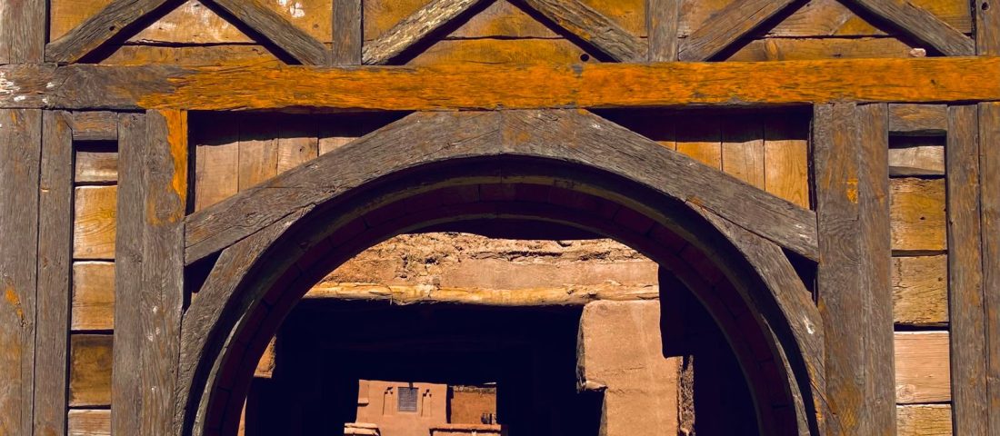 A traditional earthen archway inside the Ksar of Ait Ben Haddou, Morocco