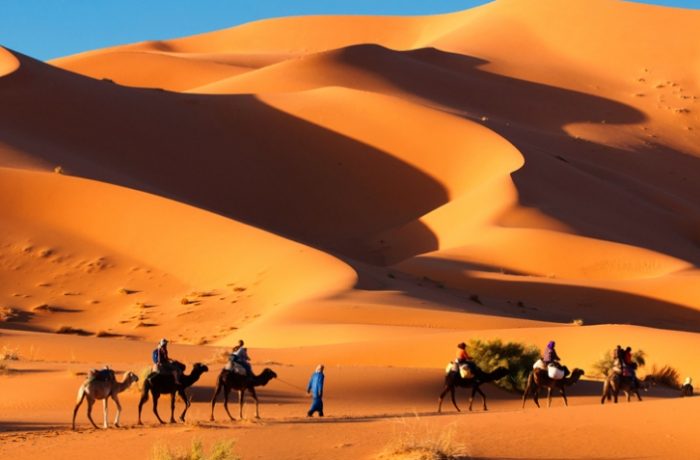 A bivouac camp in the Sahara desert, Morocco
