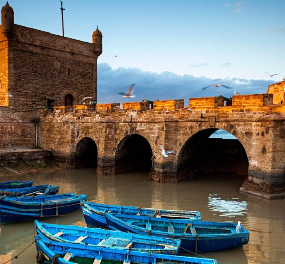Puerto de Essaouira en la costa atlántica de Marruecos