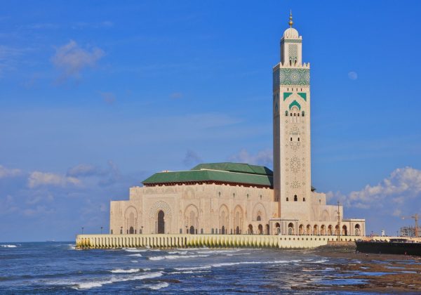 Hassan II Mosque on the Atlantic coast in Casablanca, Morocco