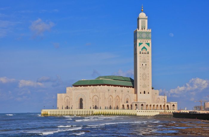 Hassan II Mosque on the Atlantic coast in Casablanca, Morocco
