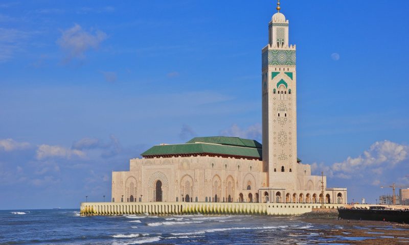 Hassan II Mosque on the Atlantic coast in Casablanca, Morocco