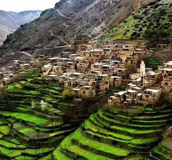 El pueblo de montaña de Imlil, en el Alto Atlas
